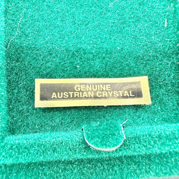 Angel Feather Necklace Austrian Crystal Gold Tone Vernon Wilson Signature in Box - Picture 3 of 9